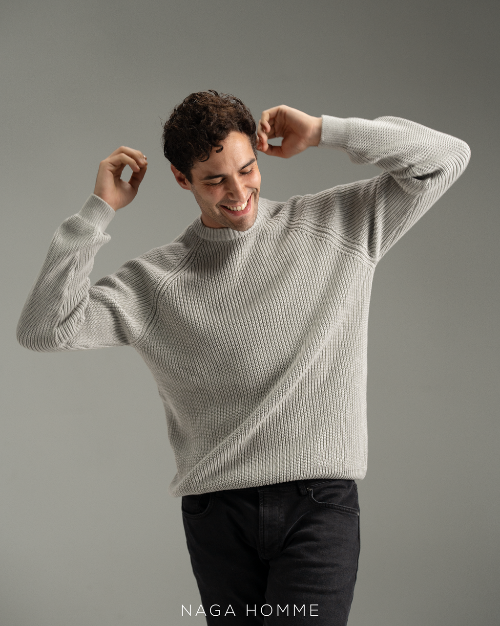 Men’s Grey Knitted Pullover