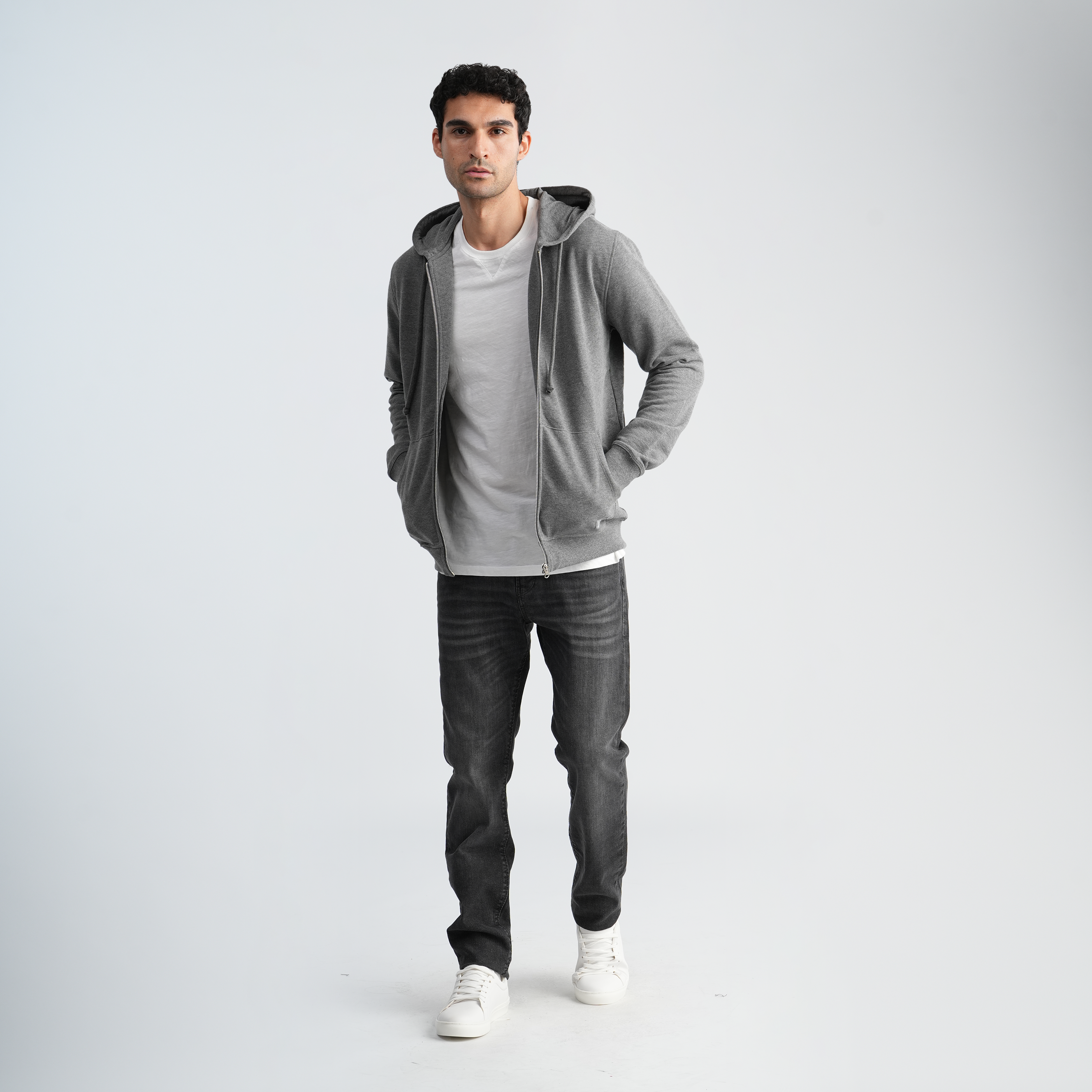 Men's Grey Hoodie-MSW-70