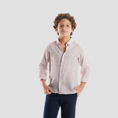 Boys' Striped Linen Shirt-BSH157S