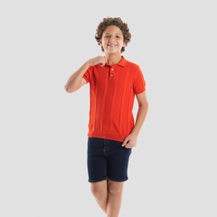 Boys' Orange Polo-BPO106S