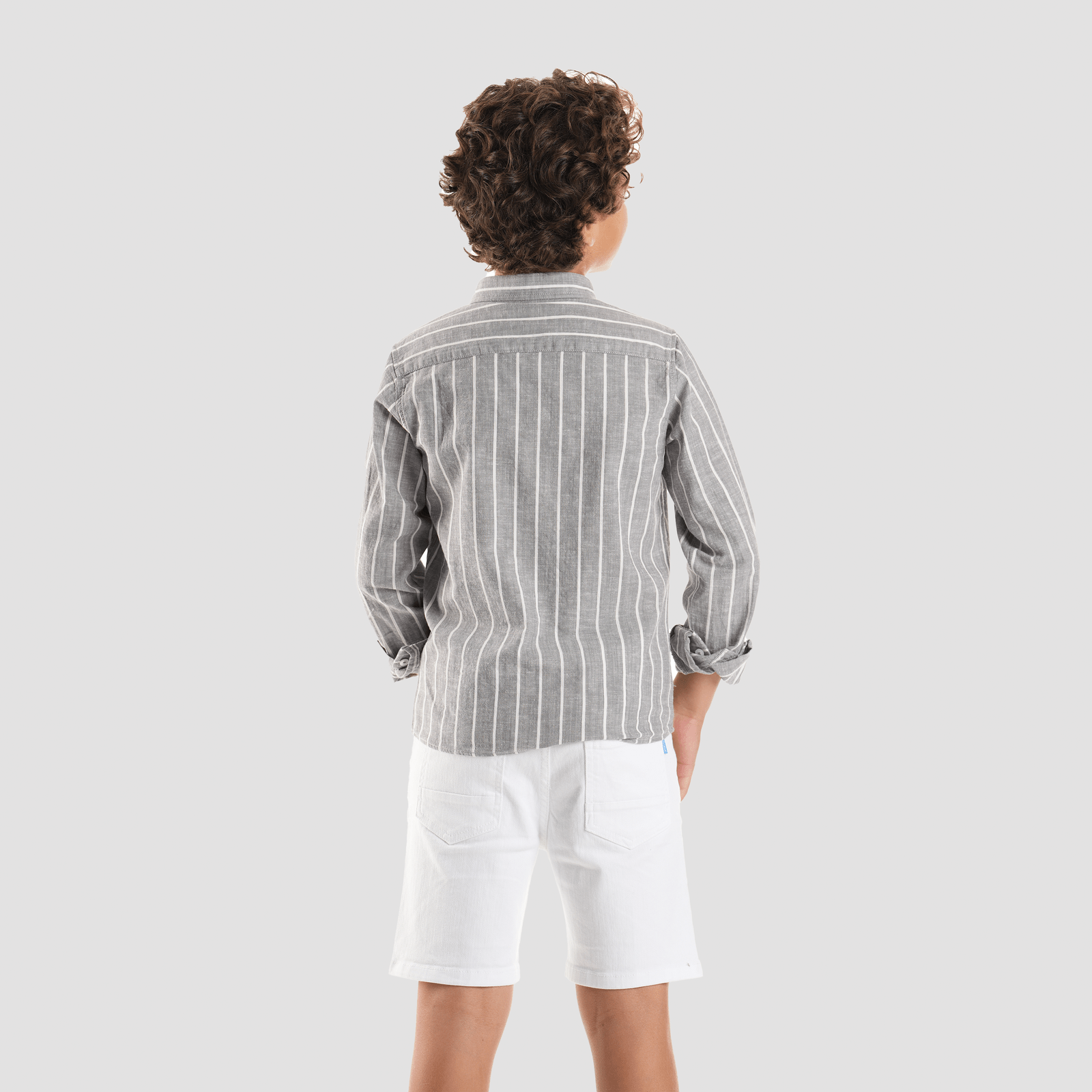 Boys' Grey Linen Shirt-BSH148S - Naga Homme