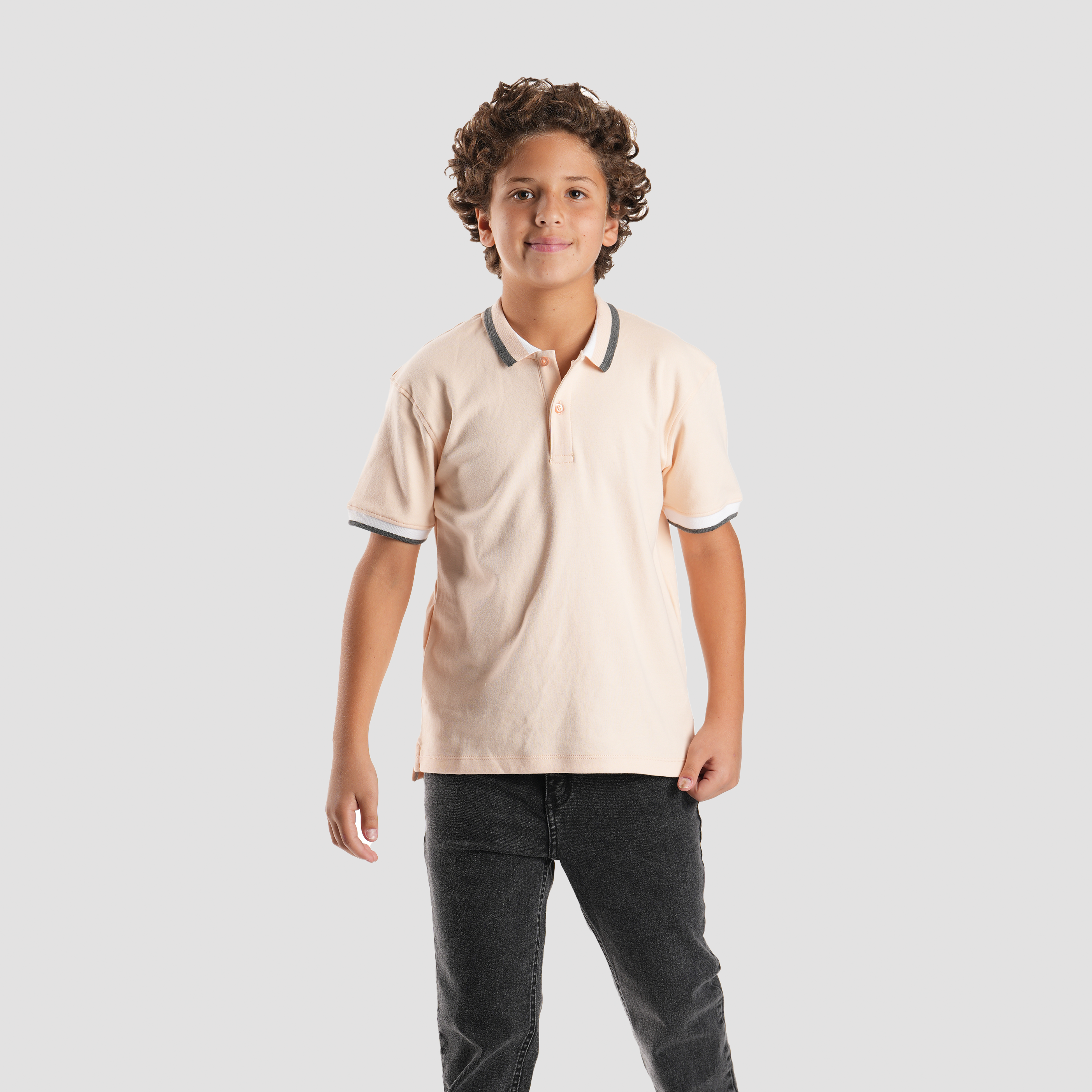 Boys' Peach Polo Shirt-BPO-96S