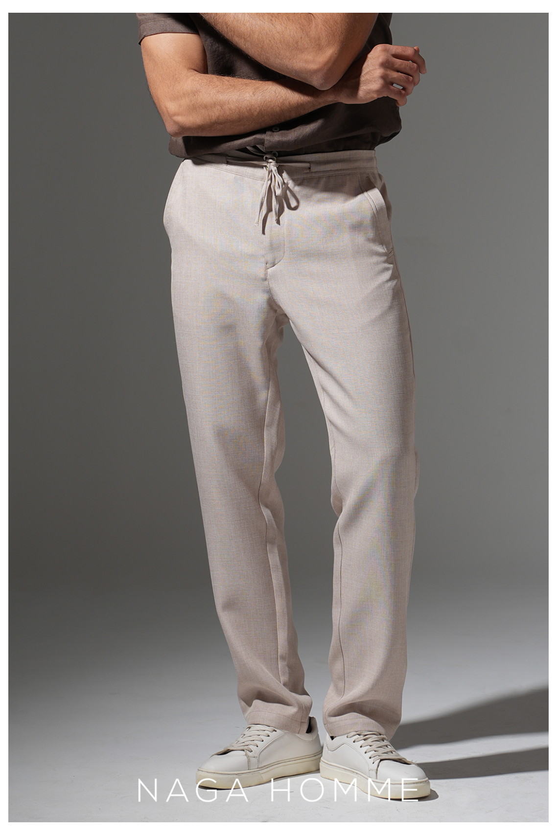 Beige Linen Pants for Men – MPT226 Main image