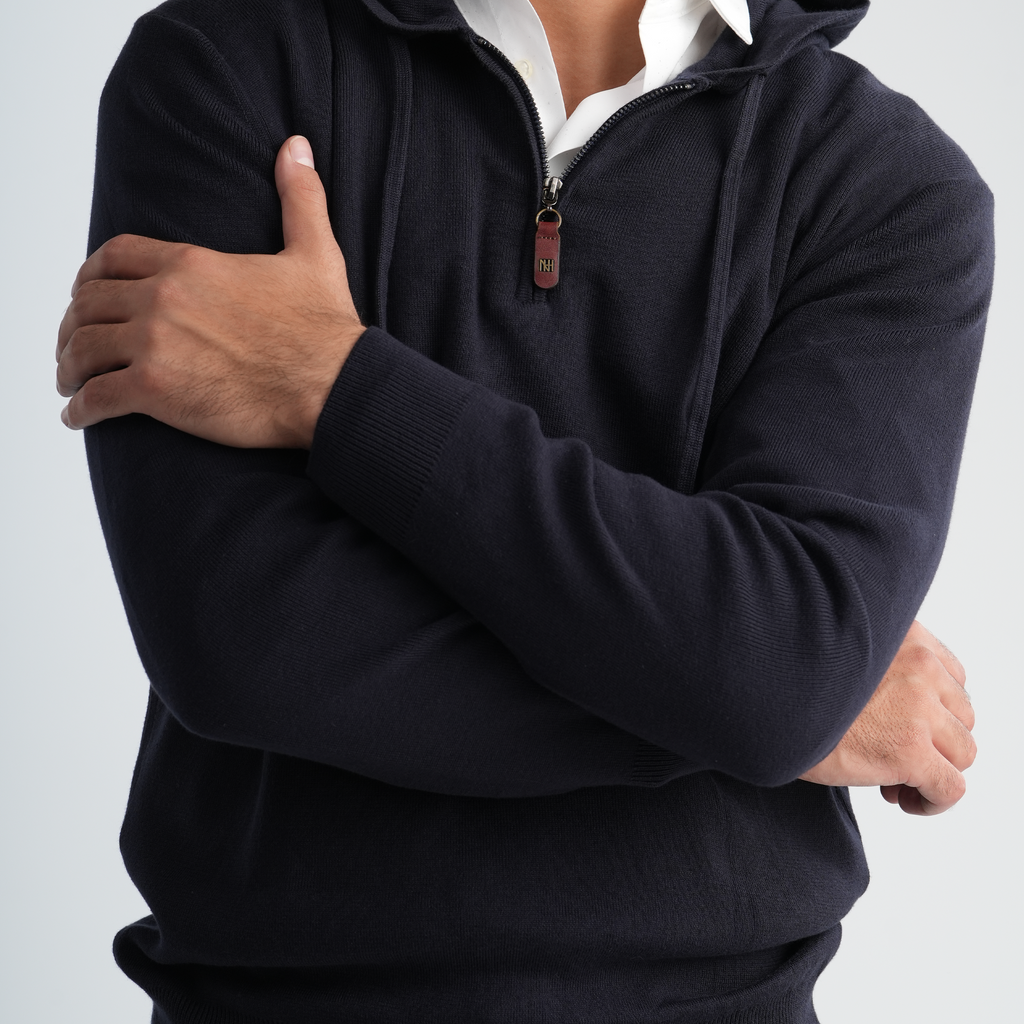 Men's Navy Hoodie-MPLFSH-28