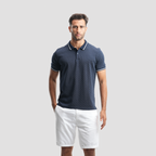 Men's short sleeve navy polo-MPO-94s - Naga Homme