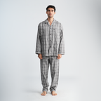 Men's Grey Classic Pajama Set-MPJLC151