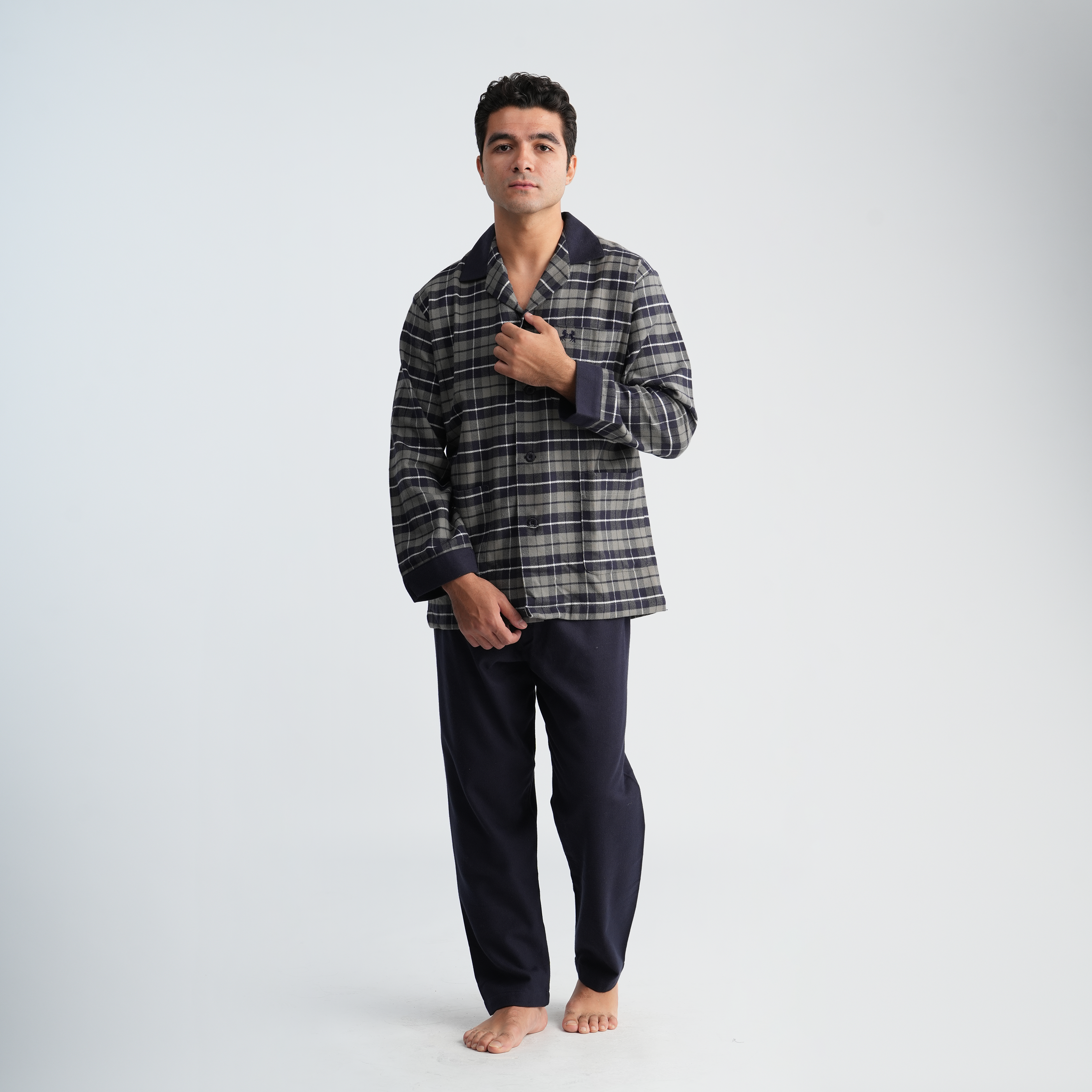 Navy*Grey Pajama Set-MPJLC127 Secondary image