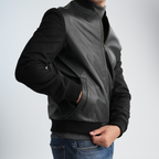 Men's Black Leather Jacket-MLJ-49
