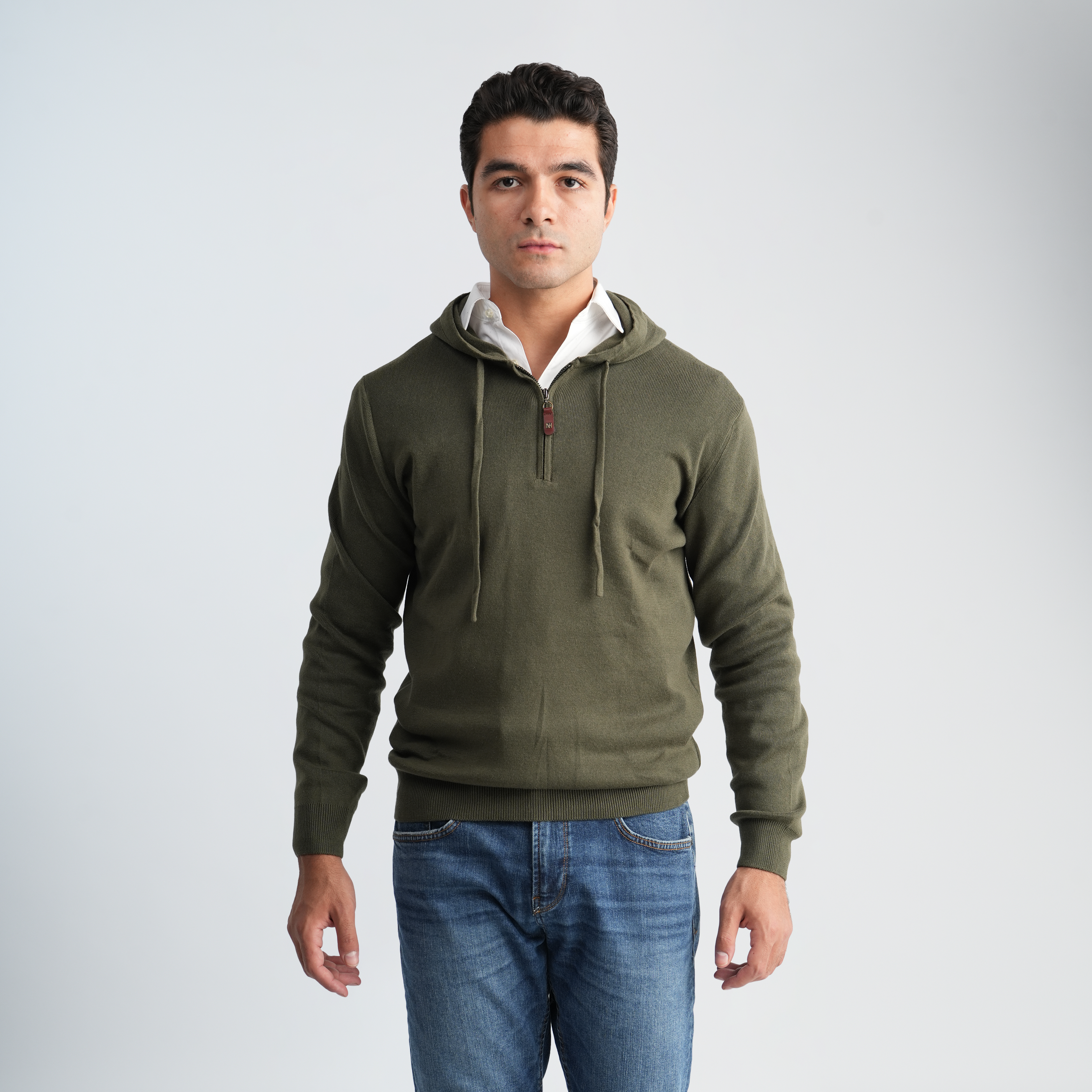 Men's Olive Hoodie-MPLFSH-28