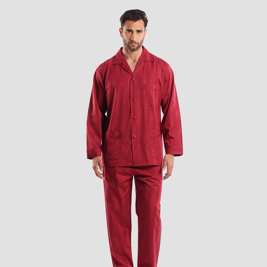 Dark Red Classic Pajamas - MPJLC137 - nagahomme