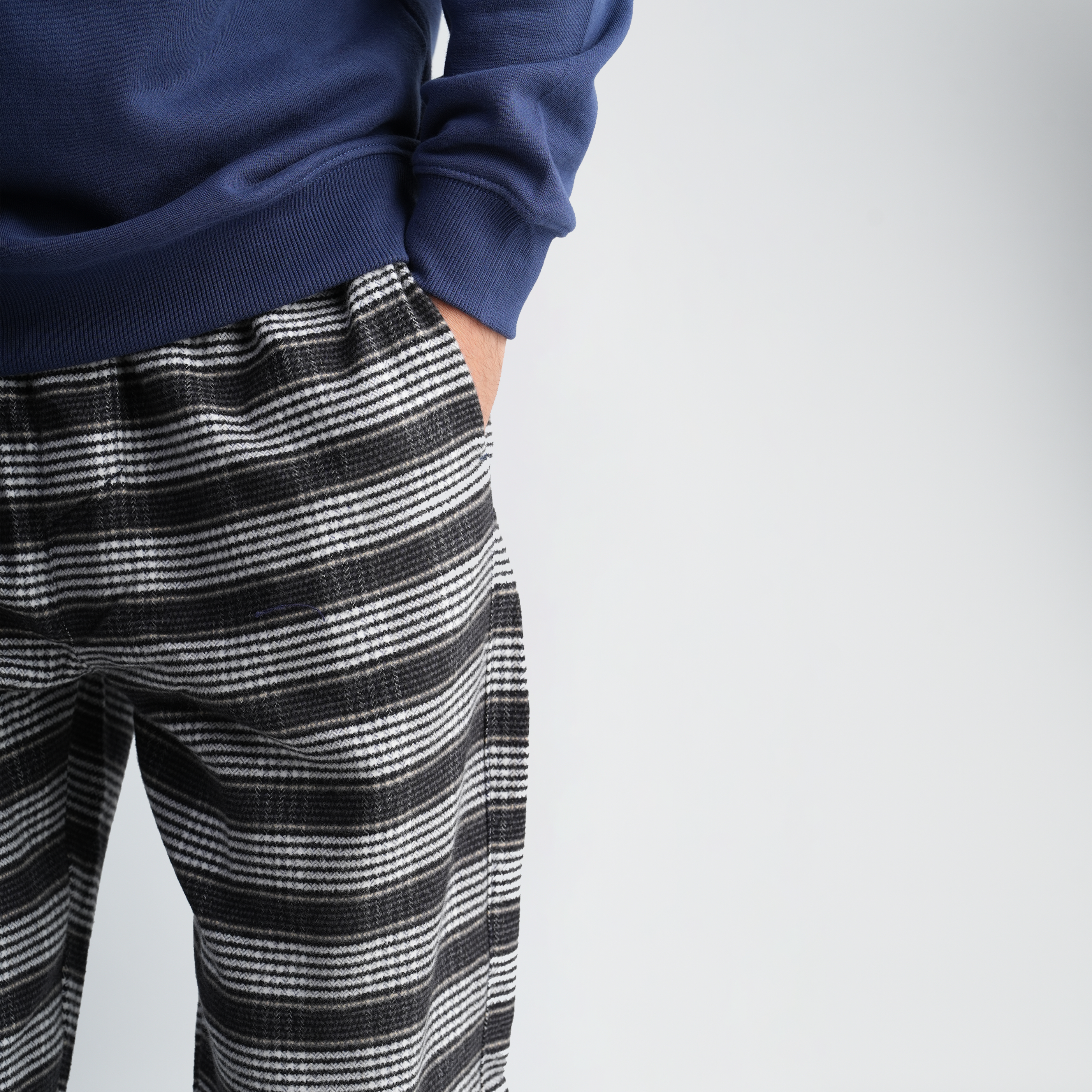 Men's Navy Stripe Pajama Set-MPJL175