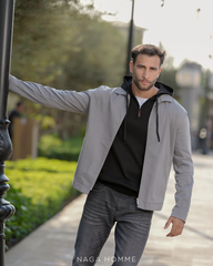 Men's Grey Jacket-MJKF-32