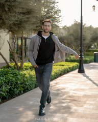 Men's Grey Jacket-MJKF-32