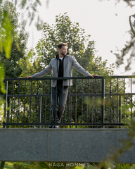 Men's Grey Jacket-MJKF-32