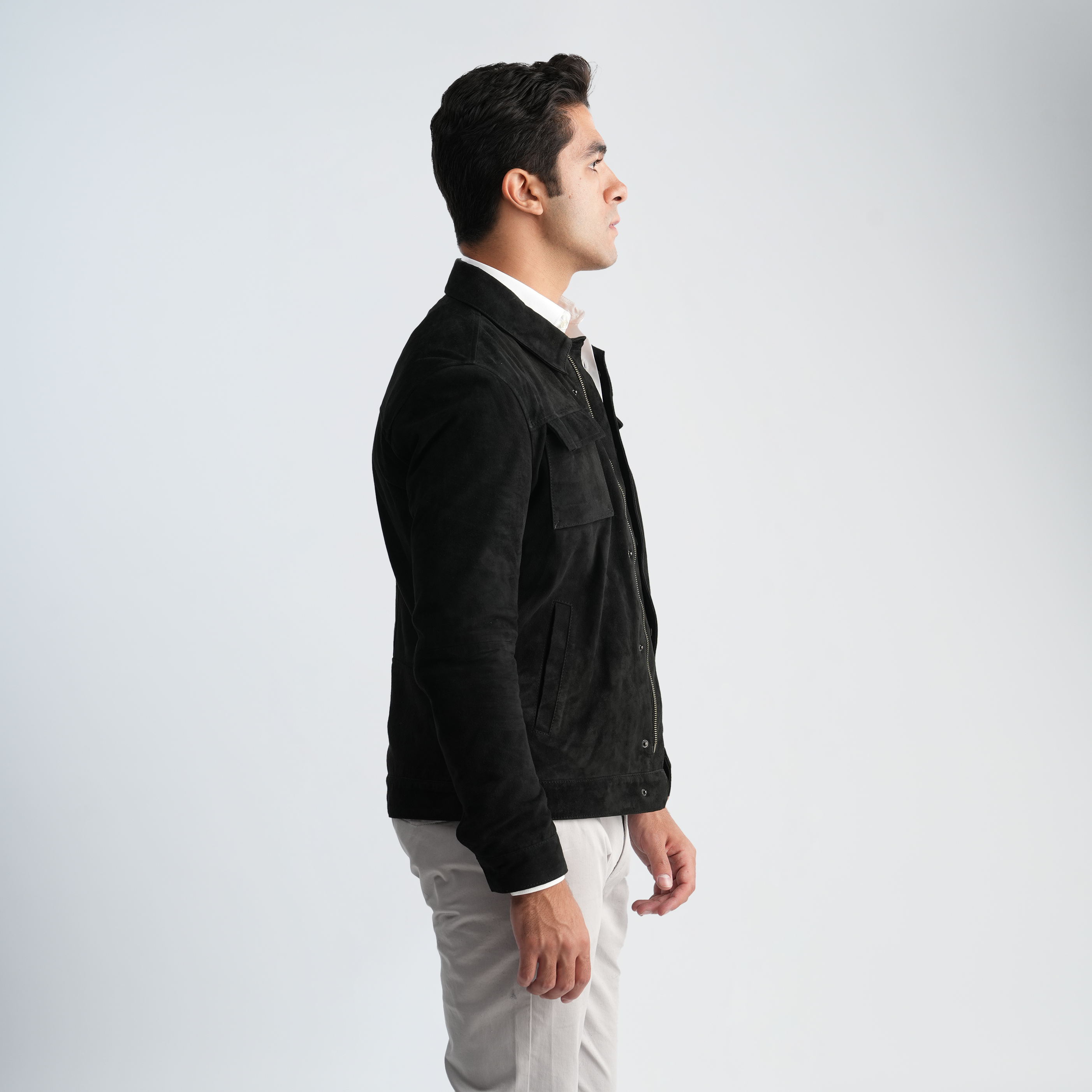 Men's Black Jacket-MLJ-46
