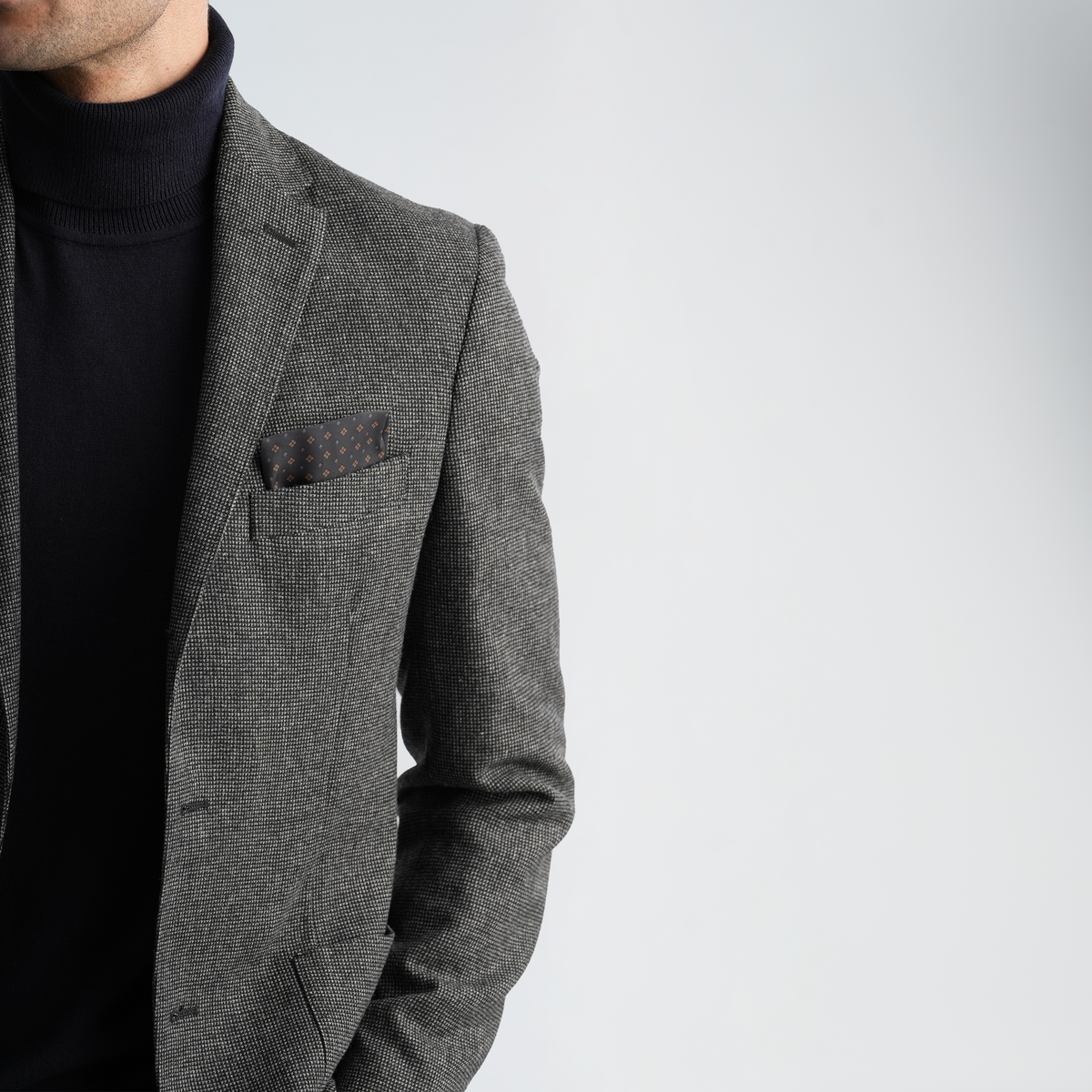 Dark Grey Wool Blazer-MJKC418