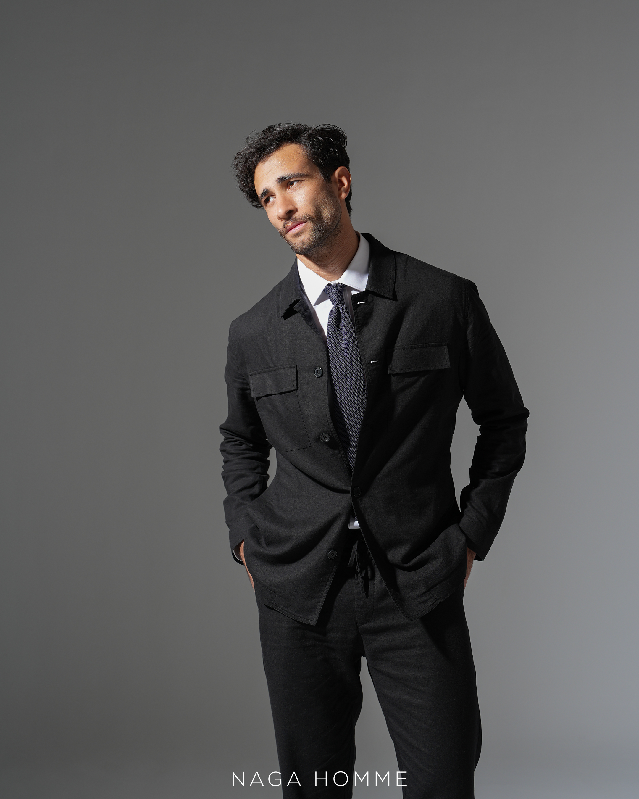 Black Summer Linen Suit Main image
