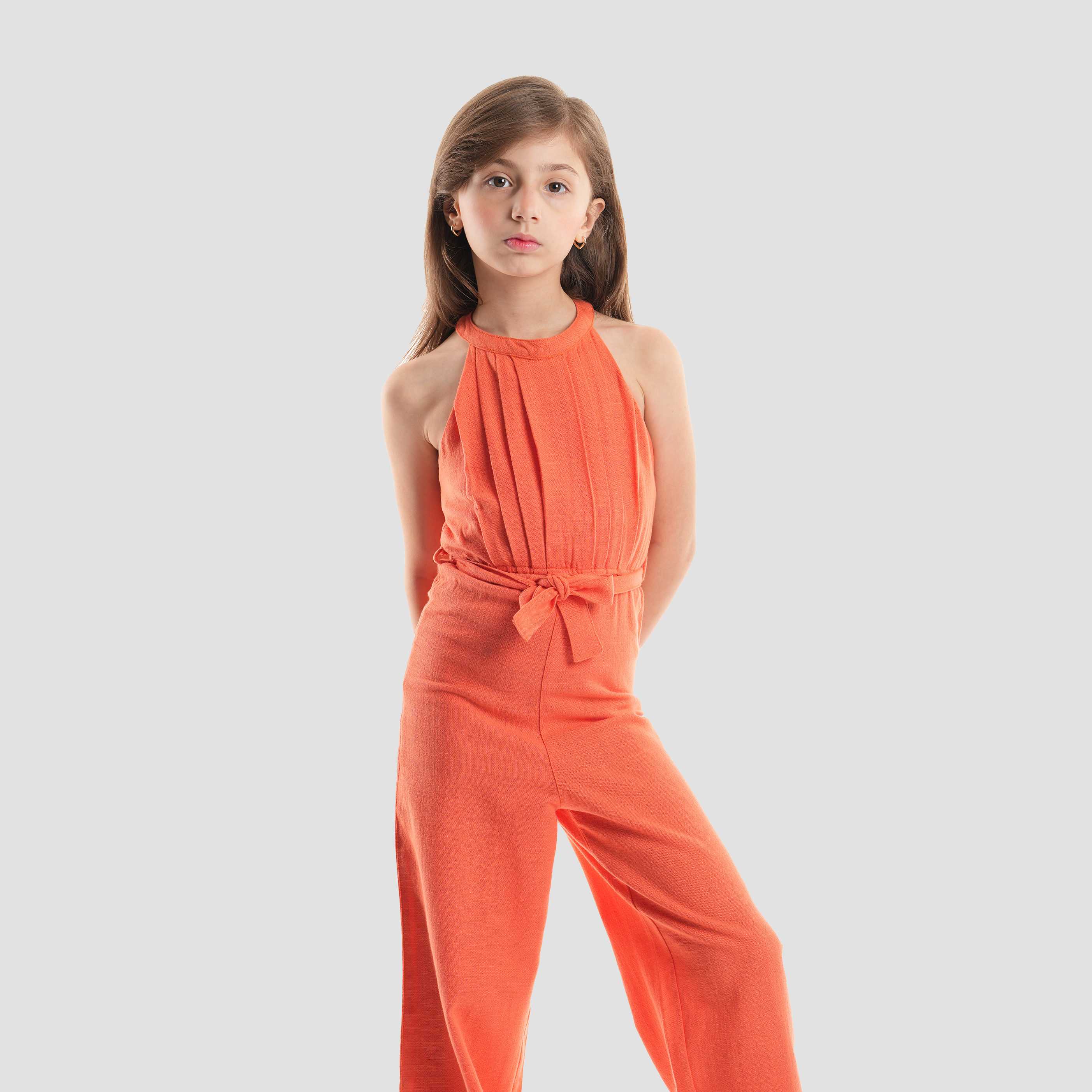 Orange Jumpsuit for Girls-GSP-21S - Naga Homme