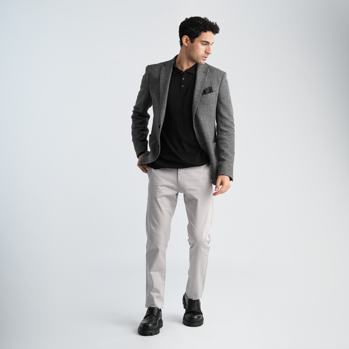 Men's Gabardine Grey Pants-MPT198
