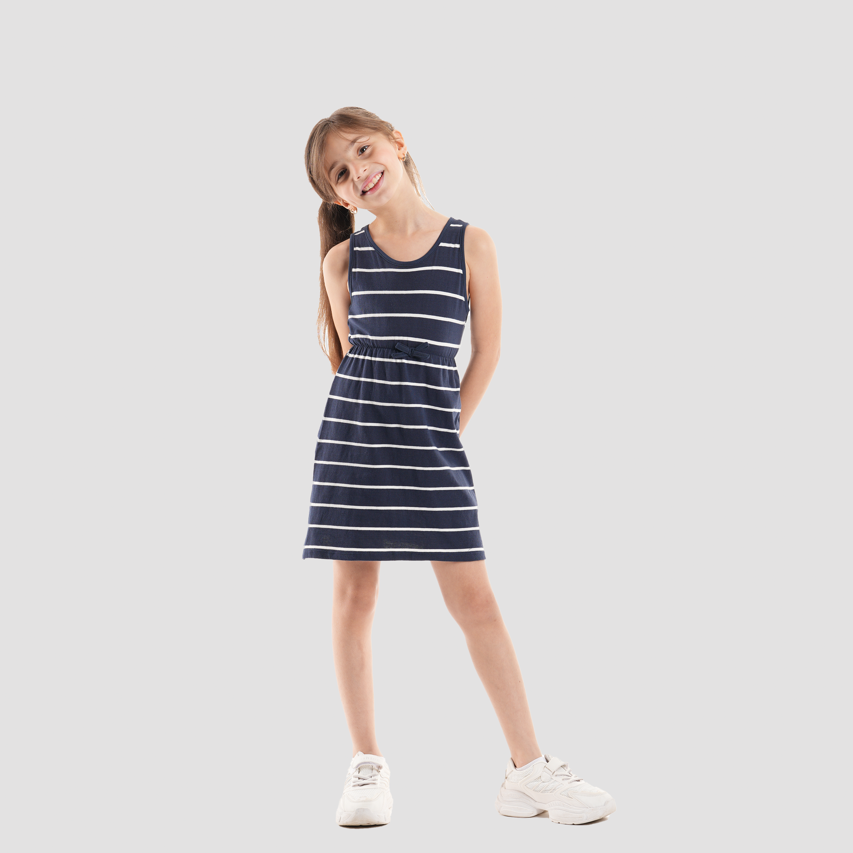Navy Striped Dress-GDR-46S Secondary image
