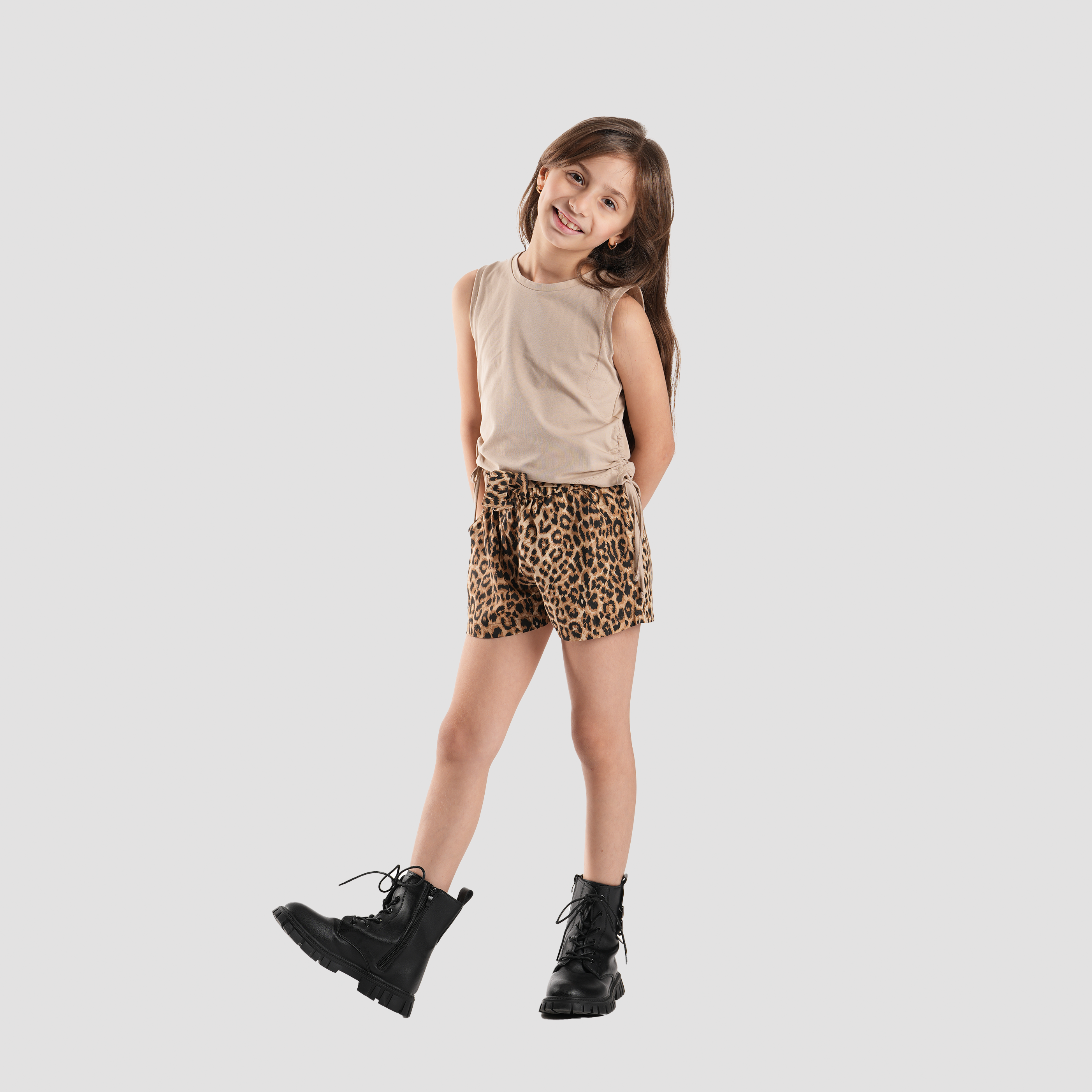 Tiger Print Short for Girls-GSR-35S - Naga Homme Main image
