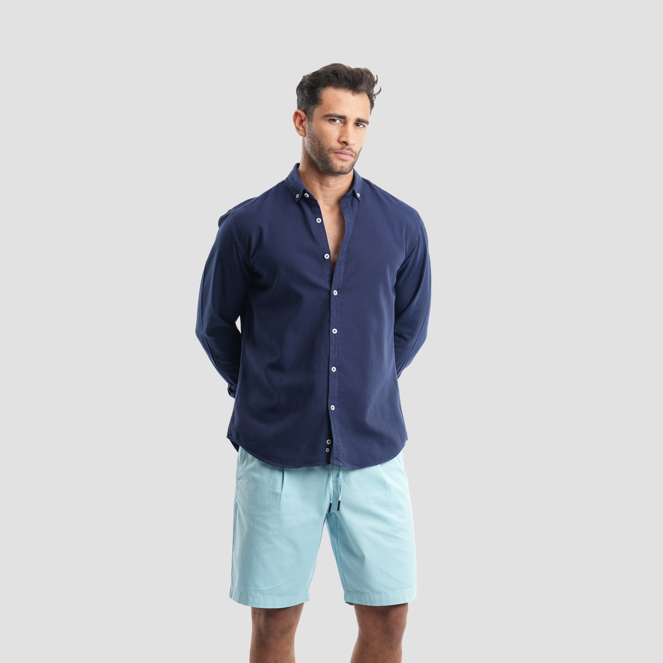 Navy Oxford Shirt - MSH776 - Naga Homme