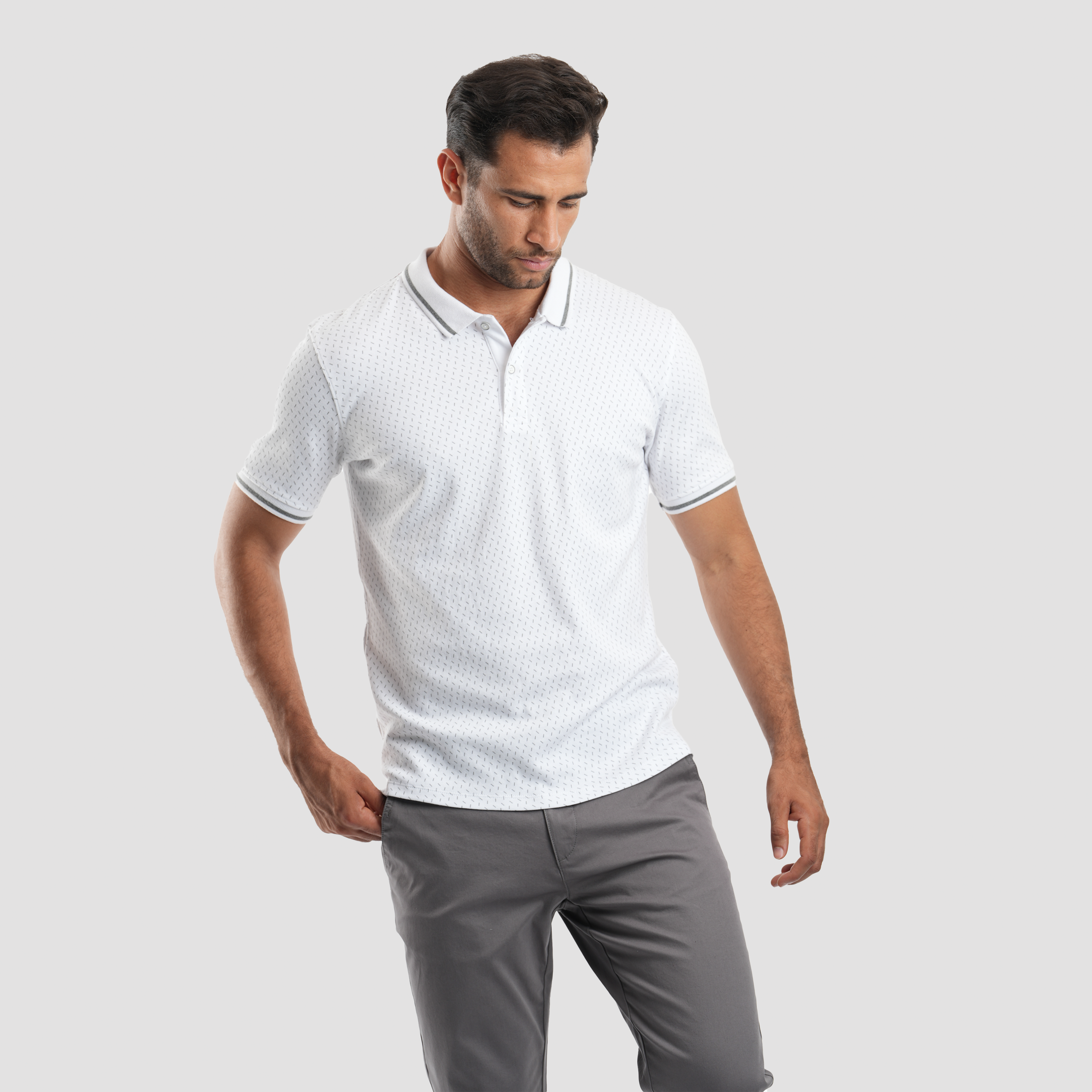 White Short Sleeve Polo Shirt (MPO-94S) Secondary image