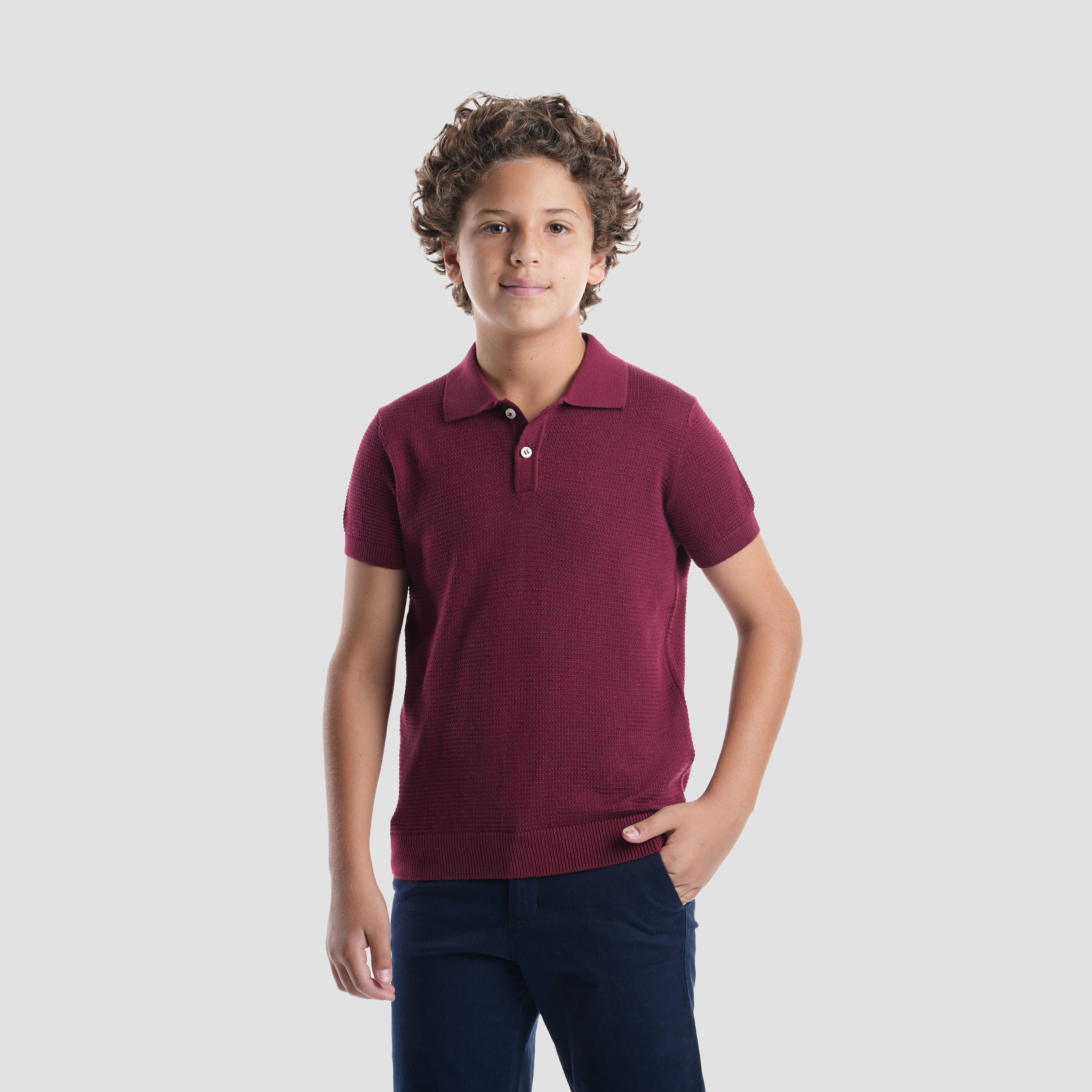 Burgundy Polo Shirt-BPO-93S - Naga Homme