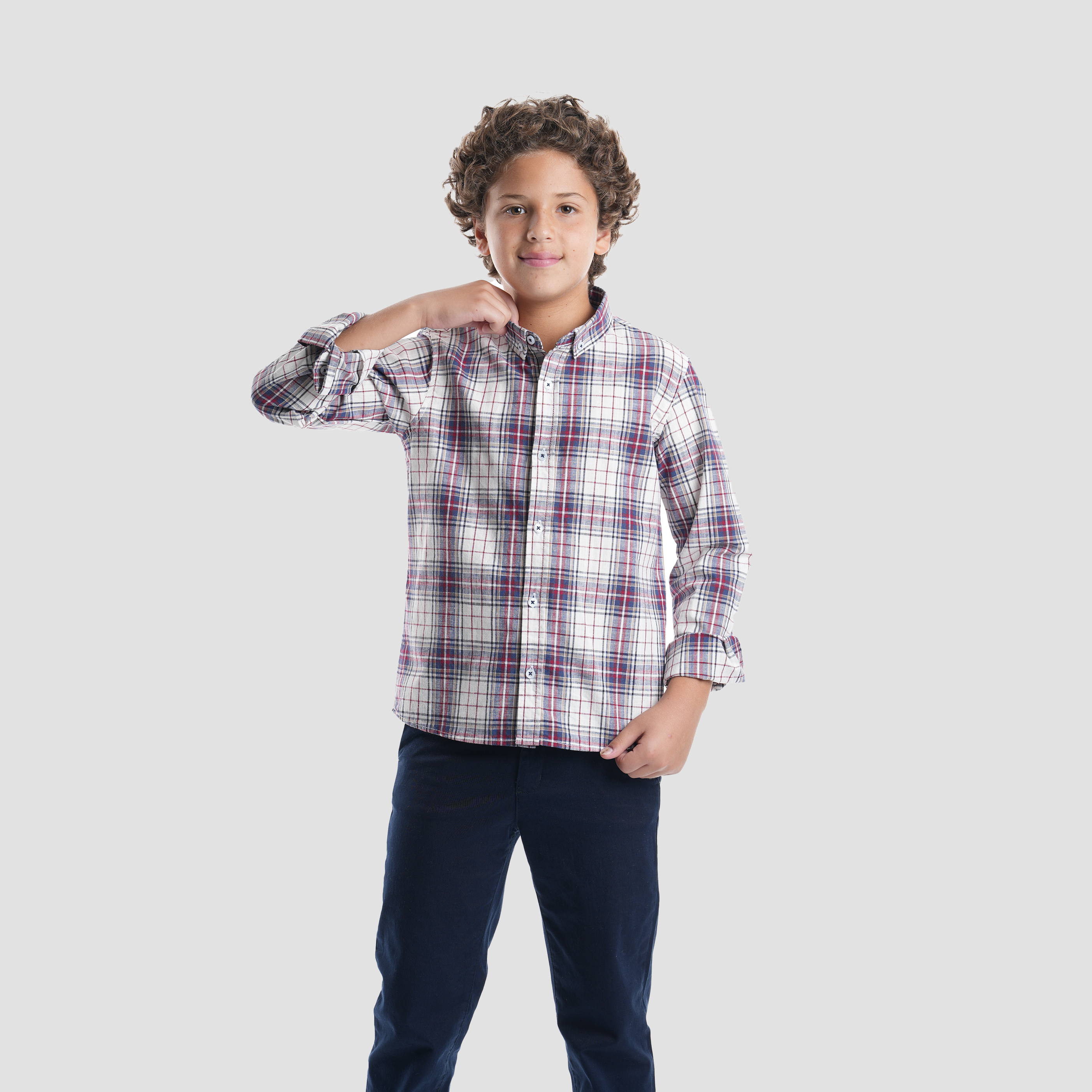 White*Blue Boys Shirt-BSH142 - Naga Homme