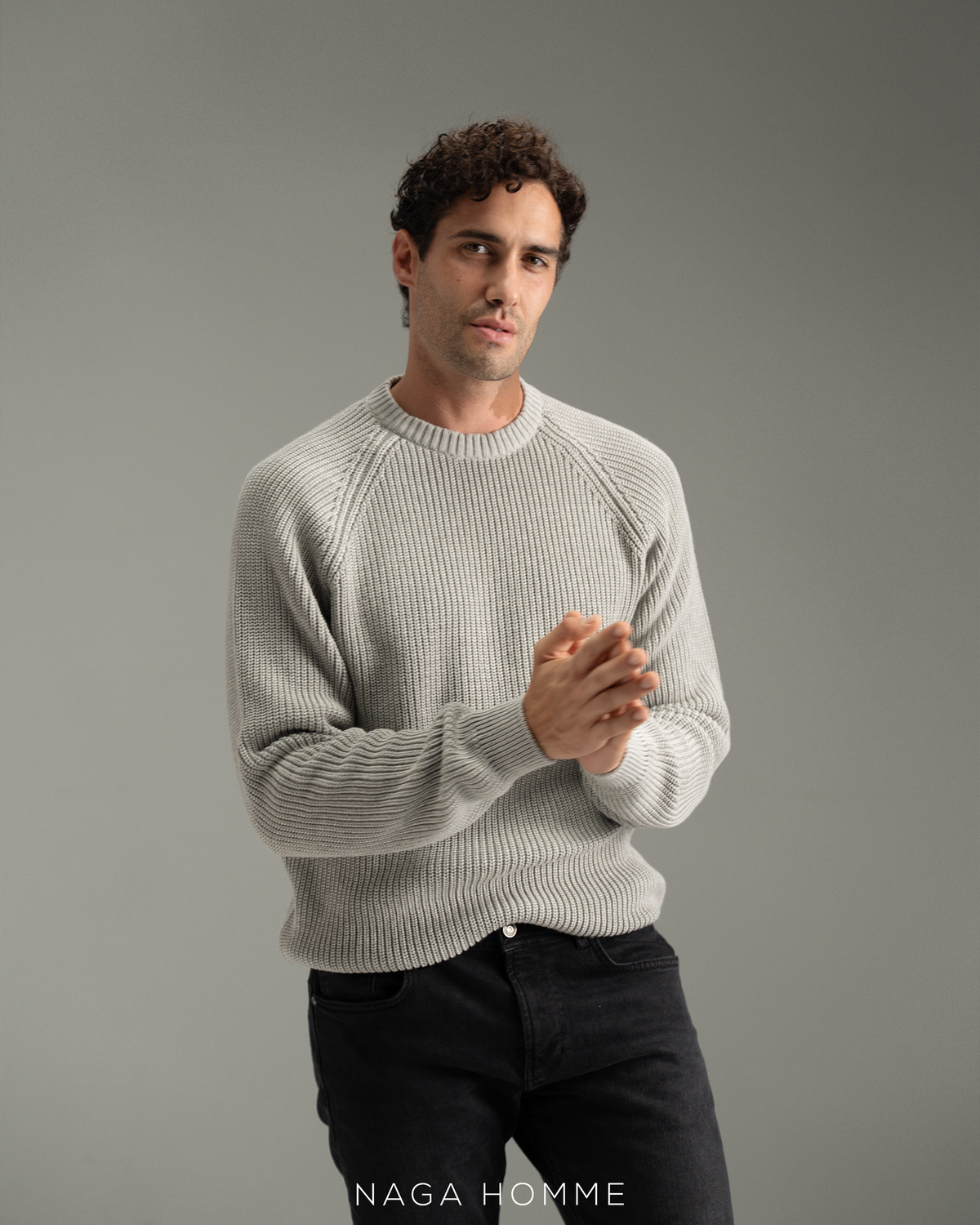 Men’s Grey Knitted Pullover