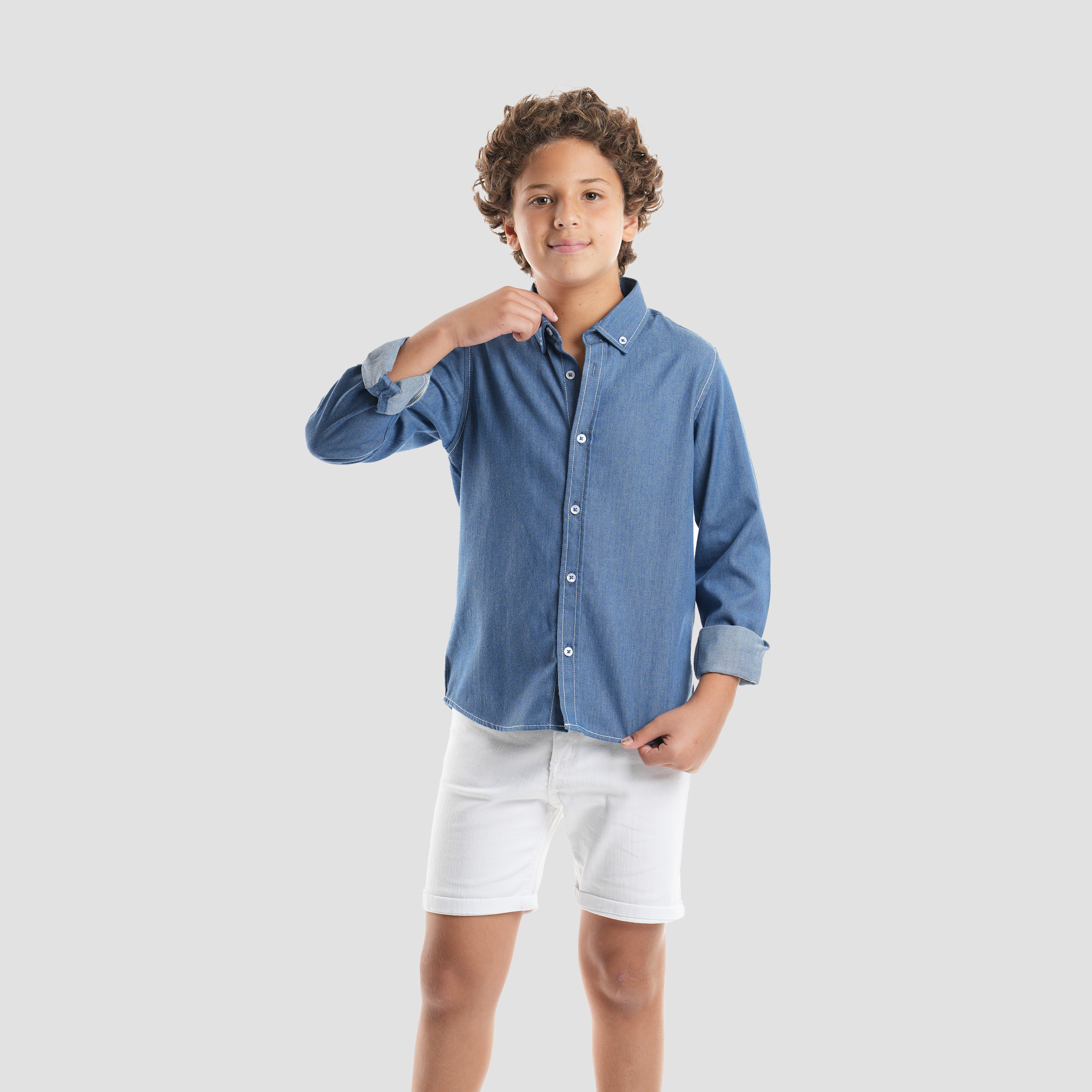 Boys' Denim Shirt-BSH153 - Naga Homme Main image