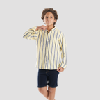 Boys' Yellow*Blue Striped Shirt-BSH139 - Naga Homme