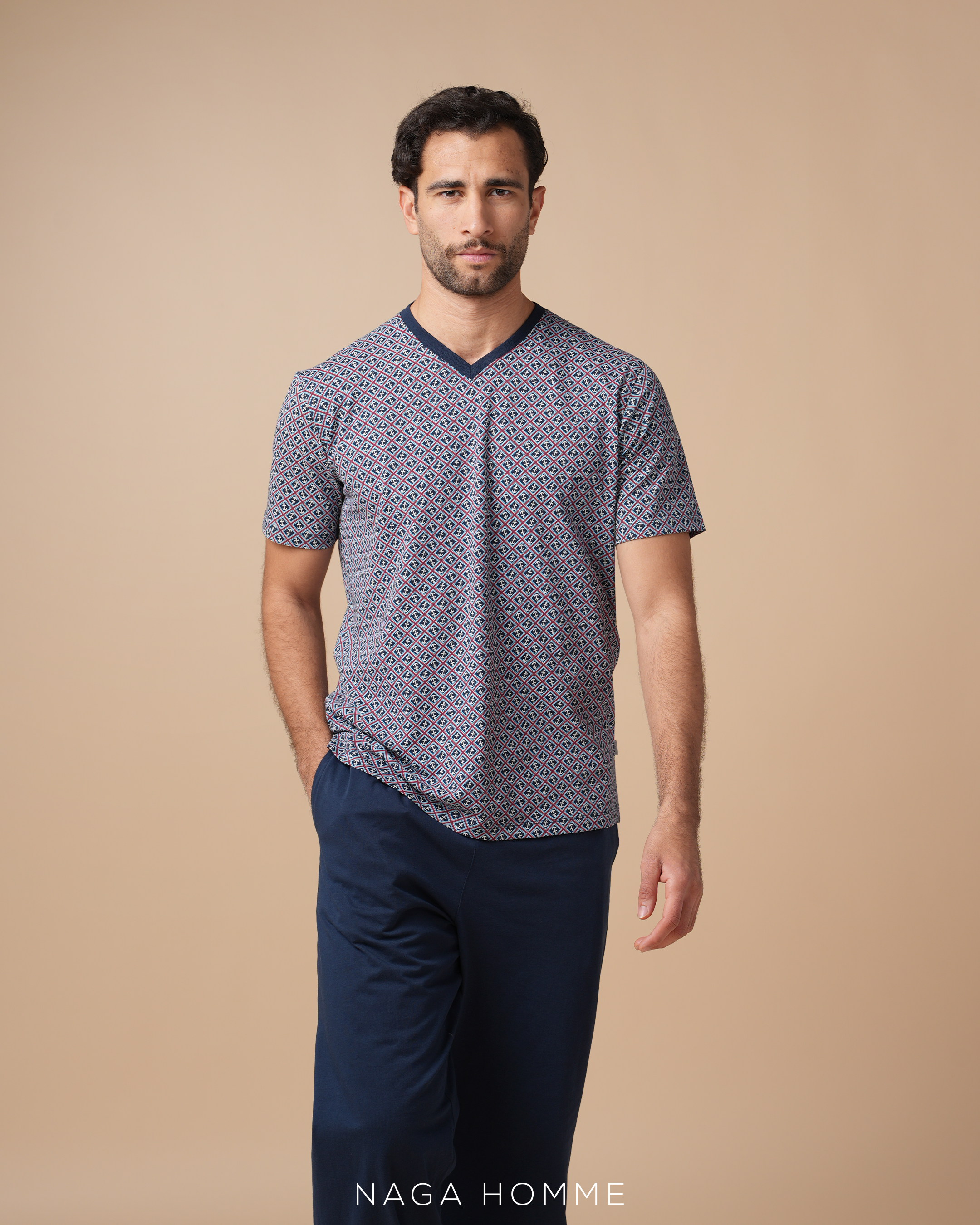 Navy pajama 2 pieces -MPJH180 Secondary image