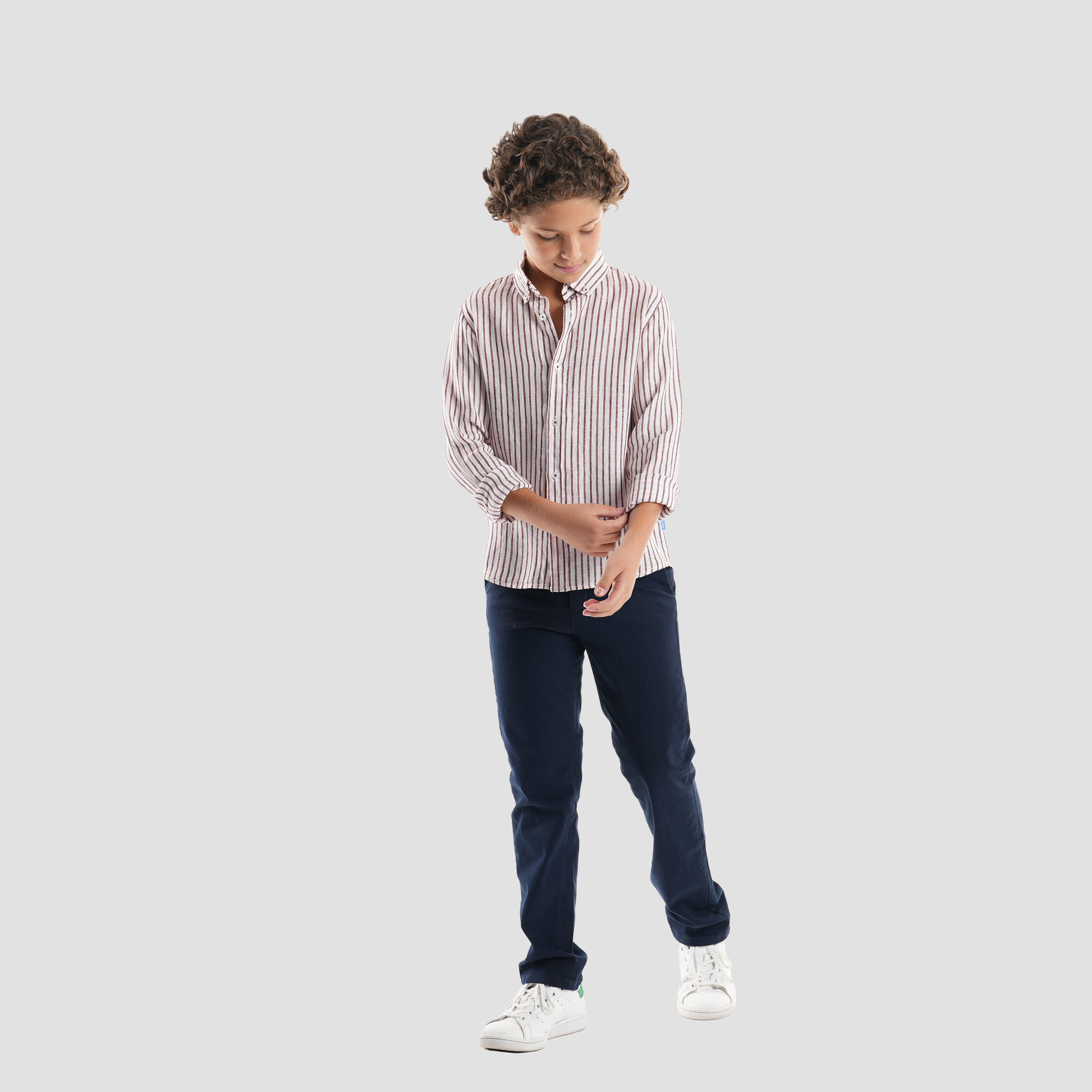 Boys' Striped Linen Shirt-BSH157S