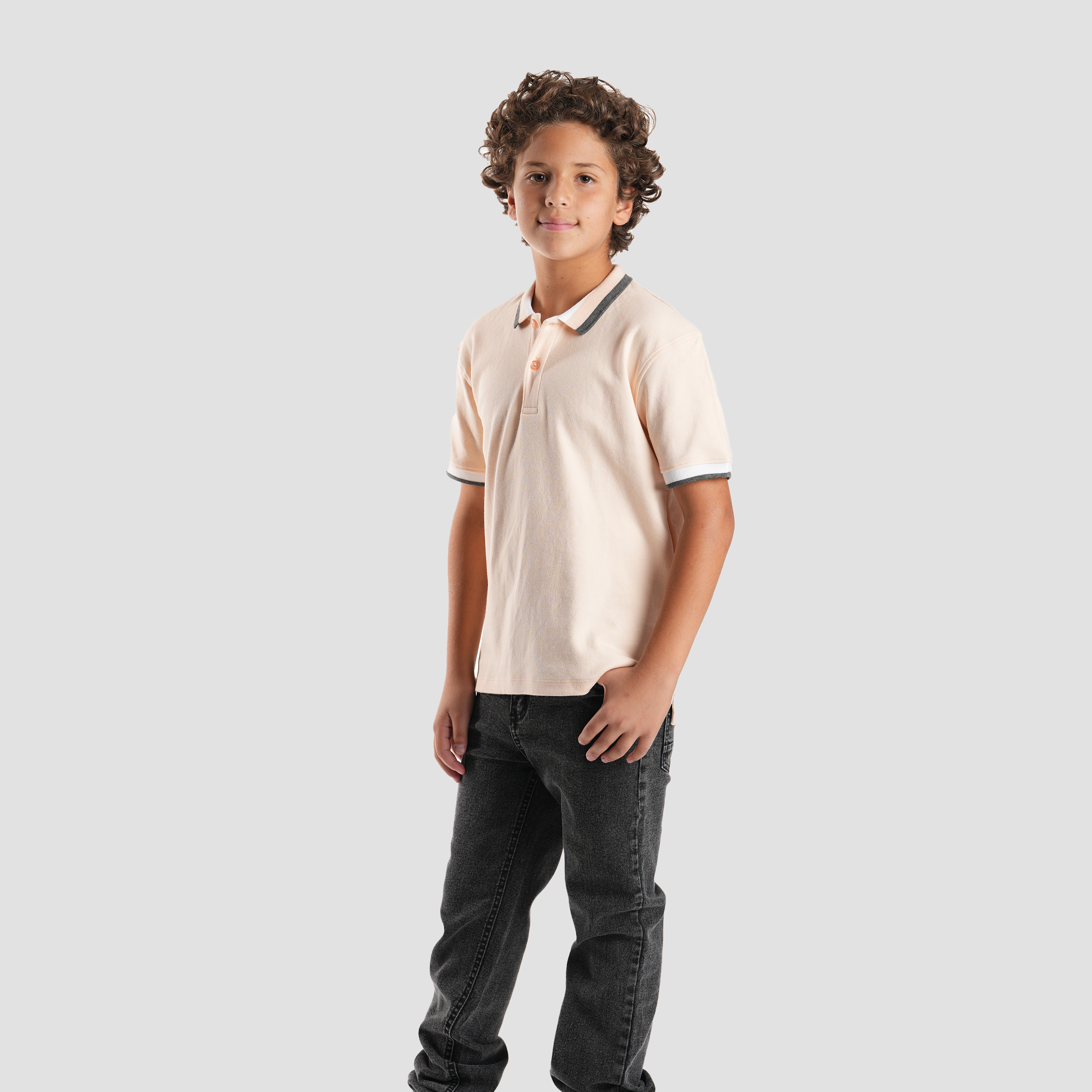 Boys' Peach Polo Shirt-BPO-96S