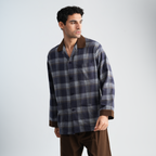 Navy*Brown Classic Pajama Set-MPJLC144