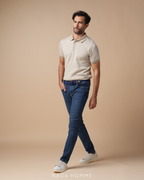 Men's Short sleeve Beige polo (MPO154)
