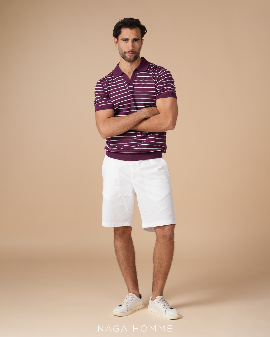 Bordeaux Striped Men’s Polo – (MPO143)