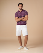 Bordeaux Striped Men’s Polo – (MPO143)