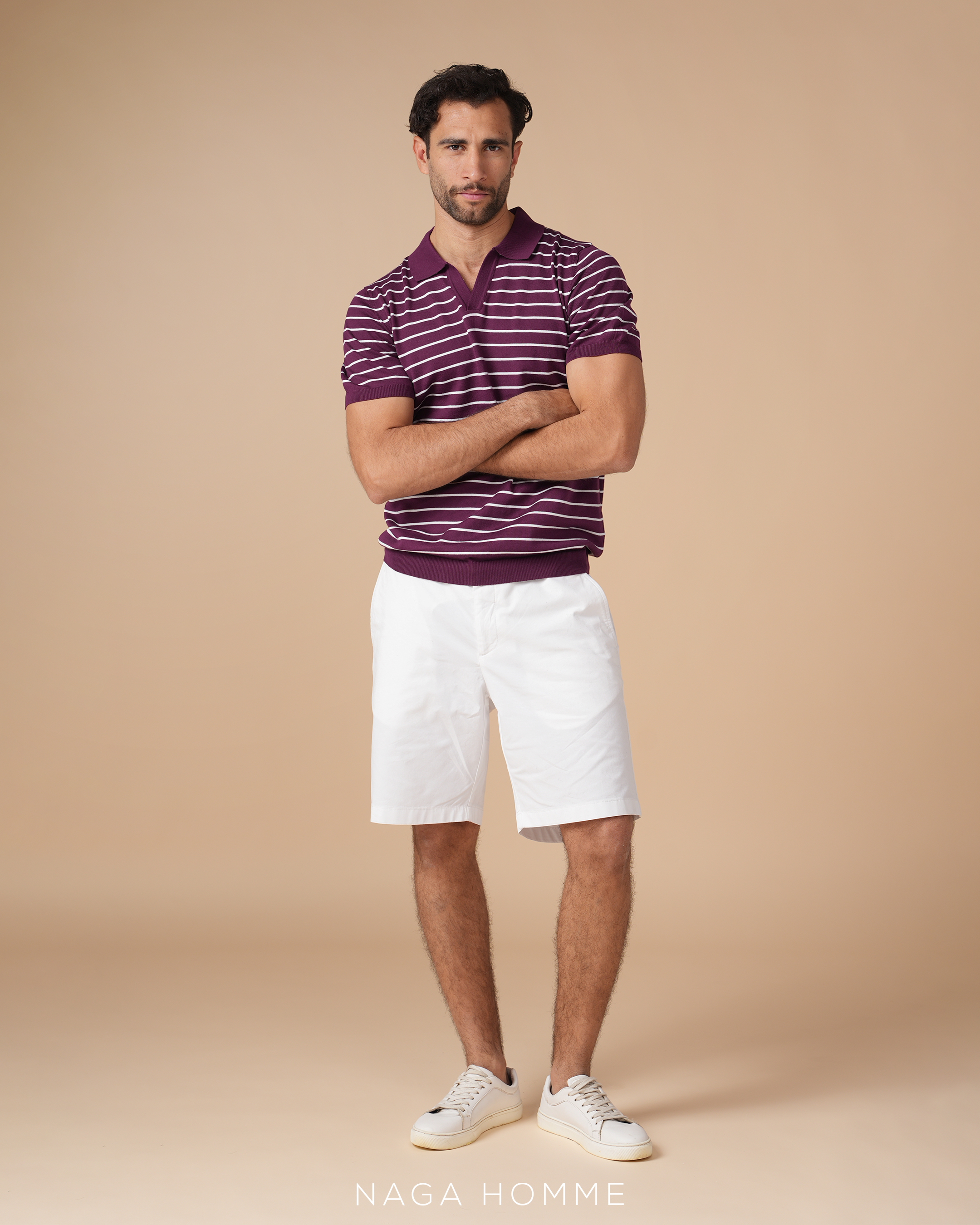 Bordeaux Striped Men’s Polo – (MPO143)