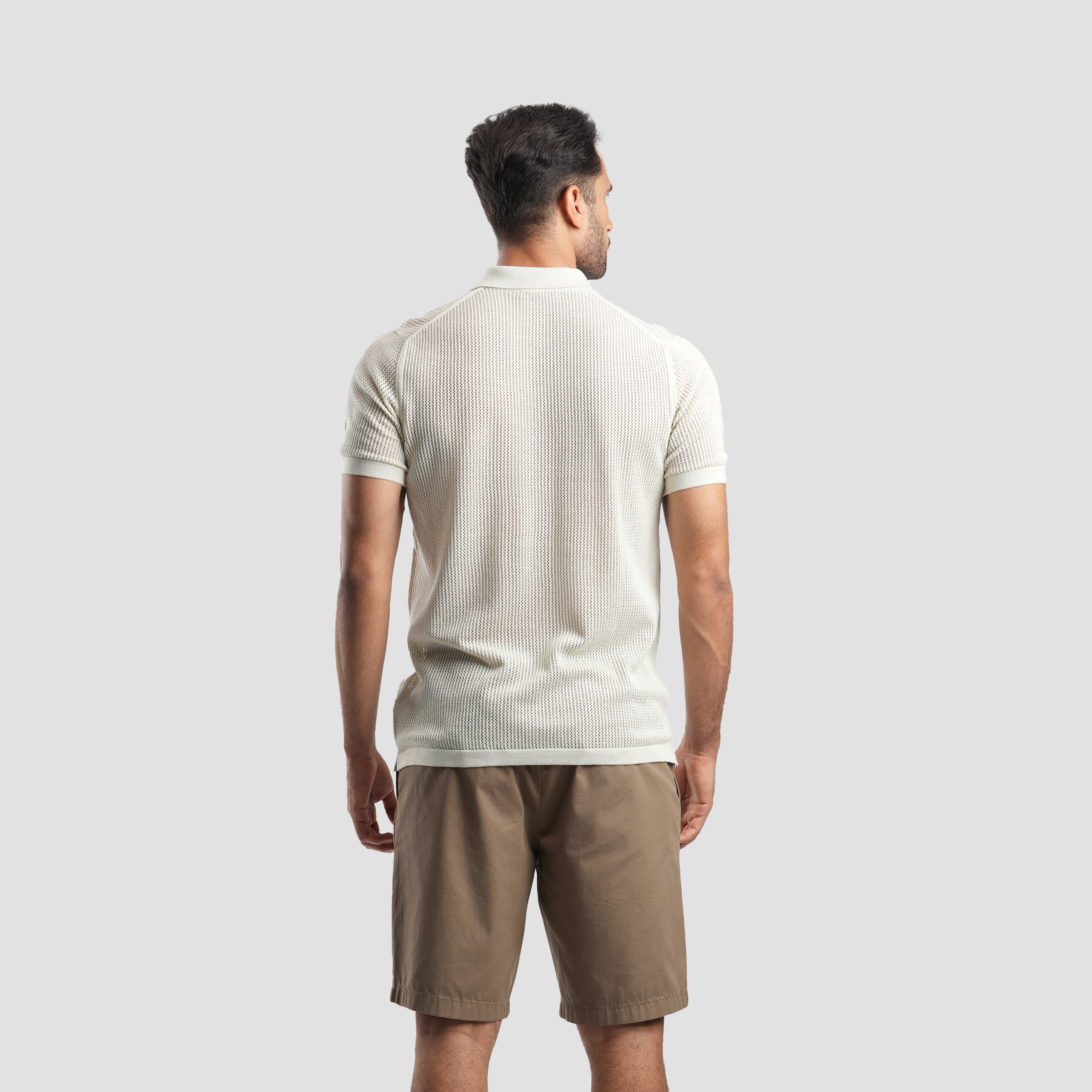 Light Beige short sleeve polo-MPO138s