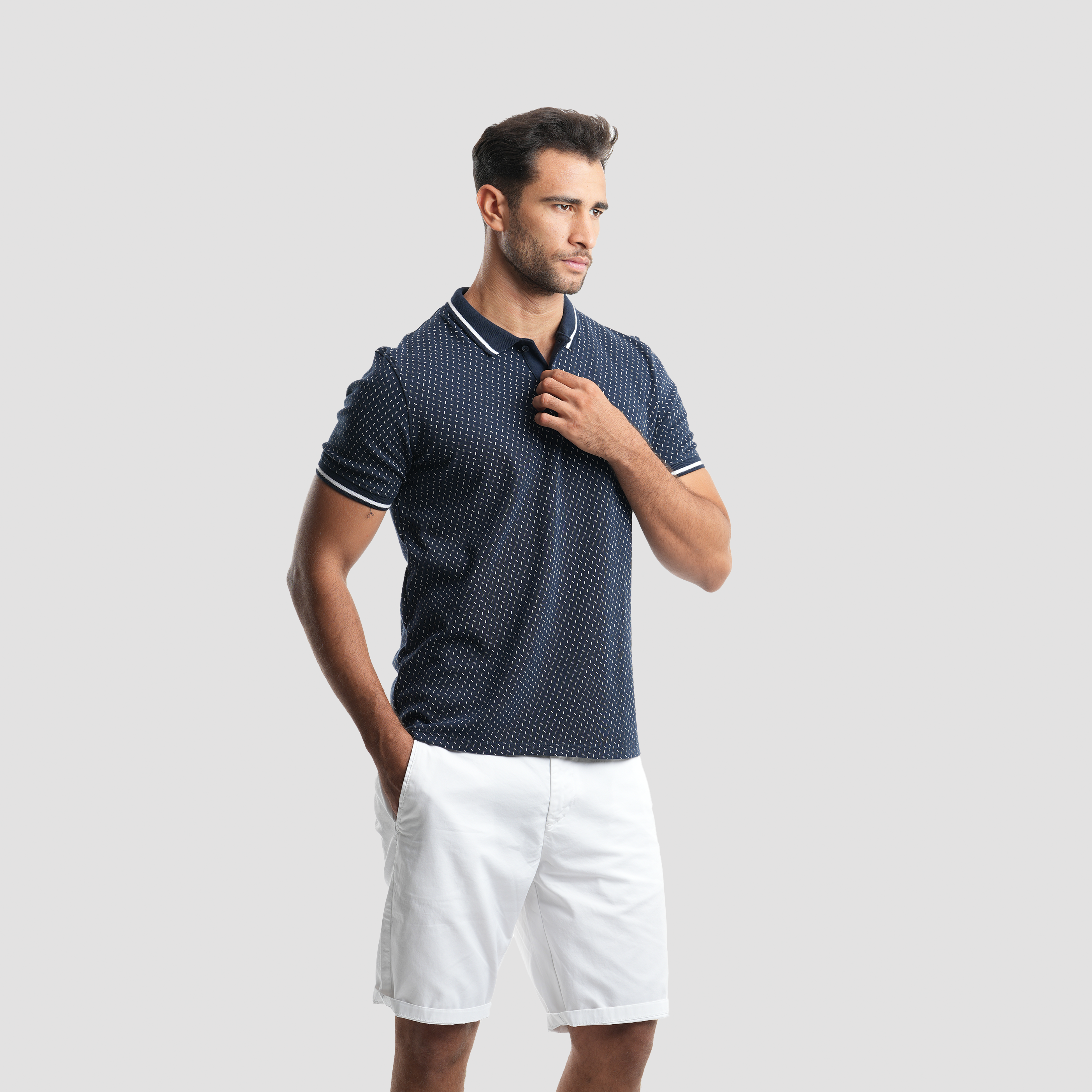 Men's short sleeve navy polo-MPO-94s - Naga Homme