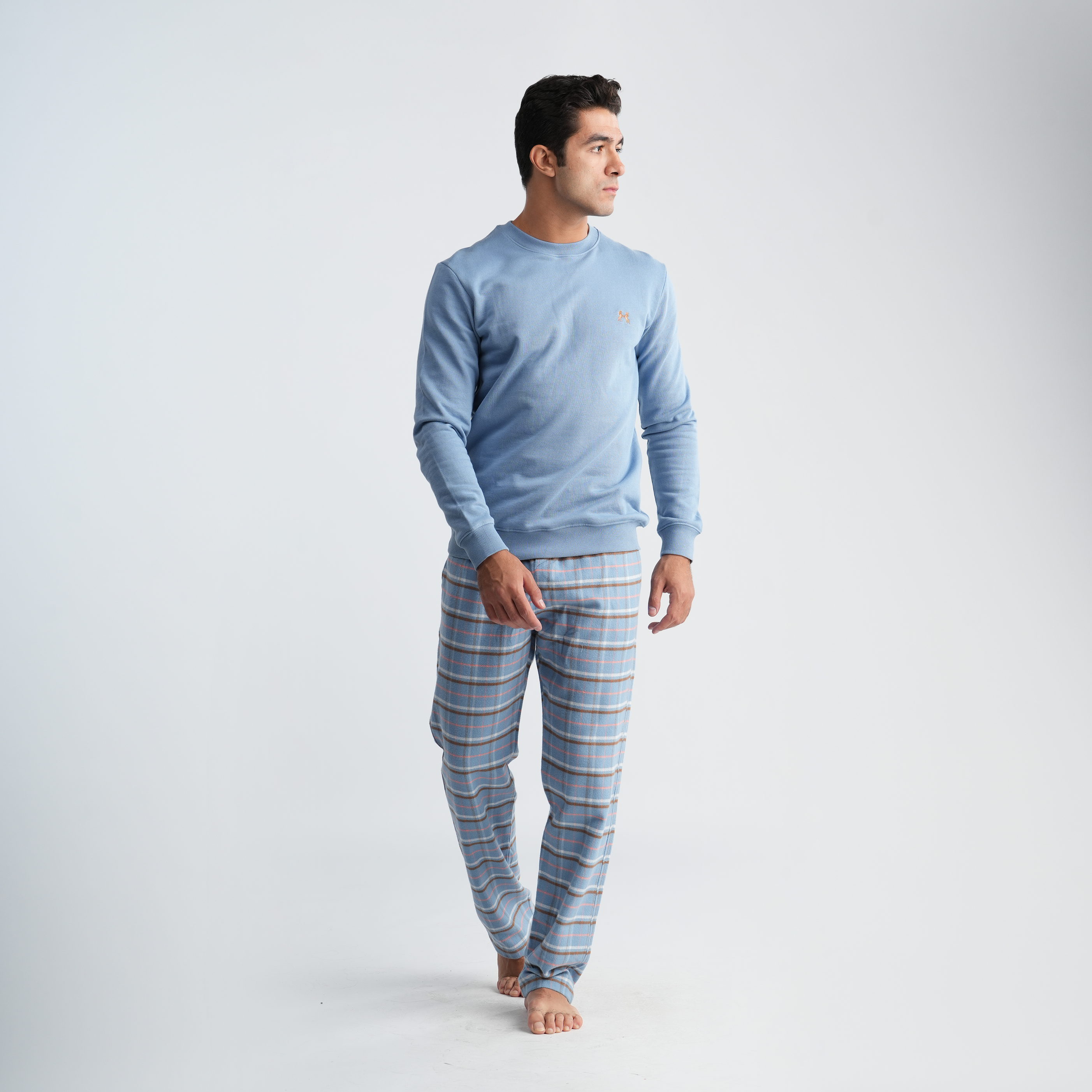 Soft Blue Pajama Set-MPJL178