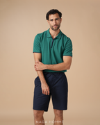 Green Plain Short Sleeves Polo 125
