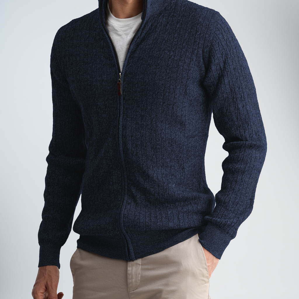 Textured Mock Neck Pullover-MPLJKC-12