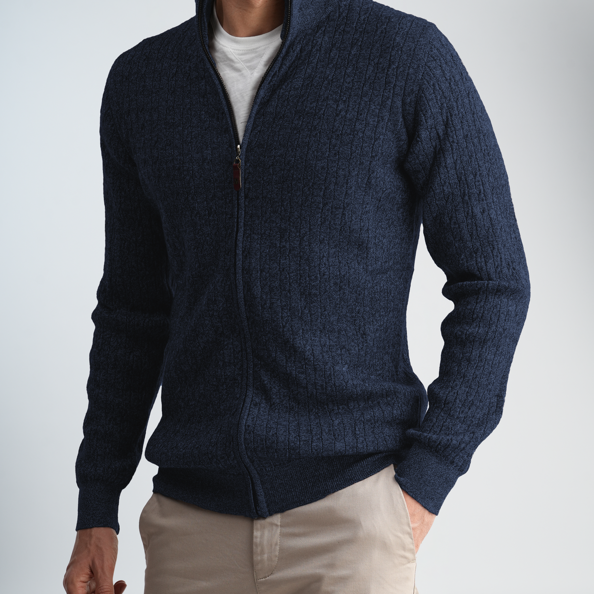 Textured Mock Neck Pullover-MPLJKC-12