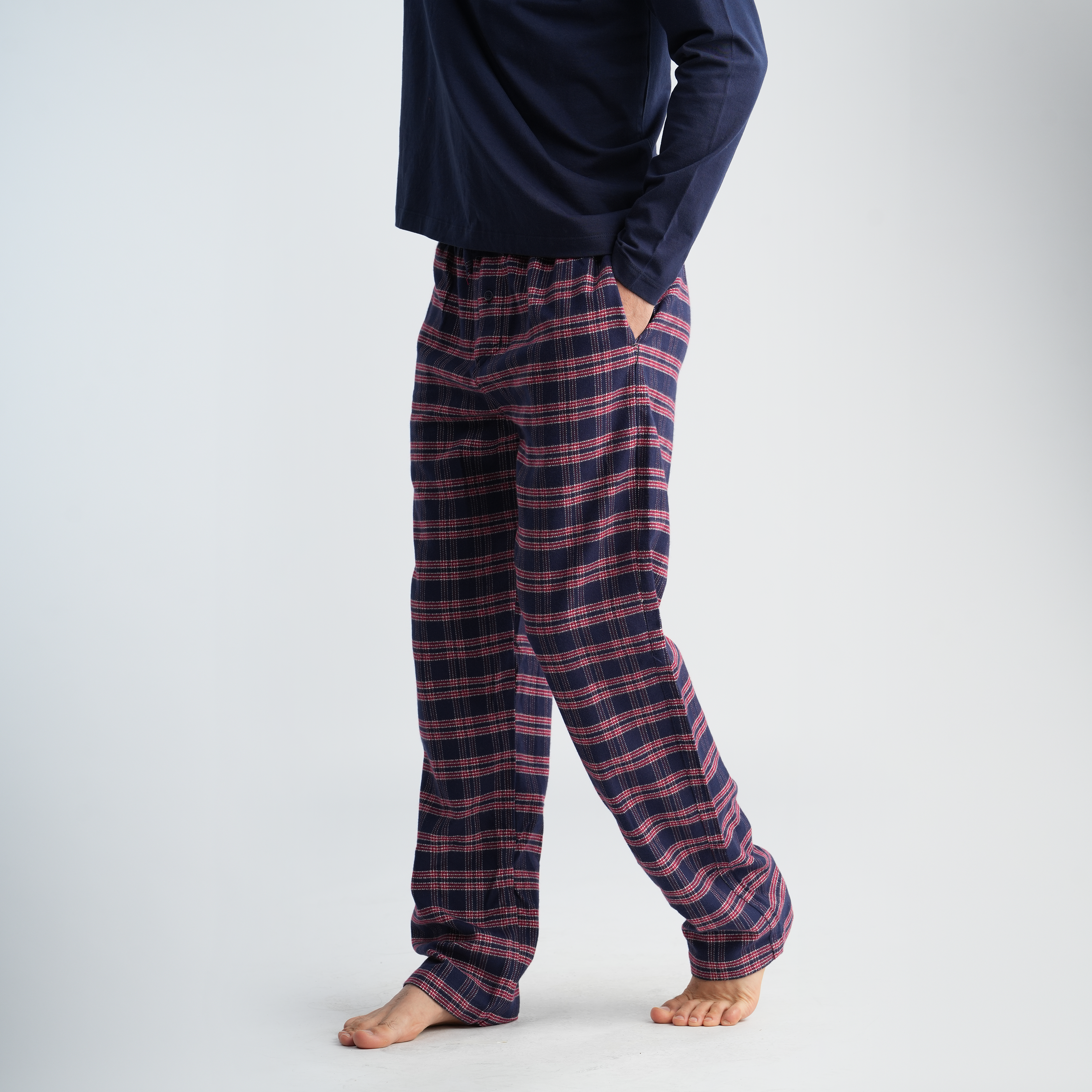 Men's Navy Pajama Set-MPJL143