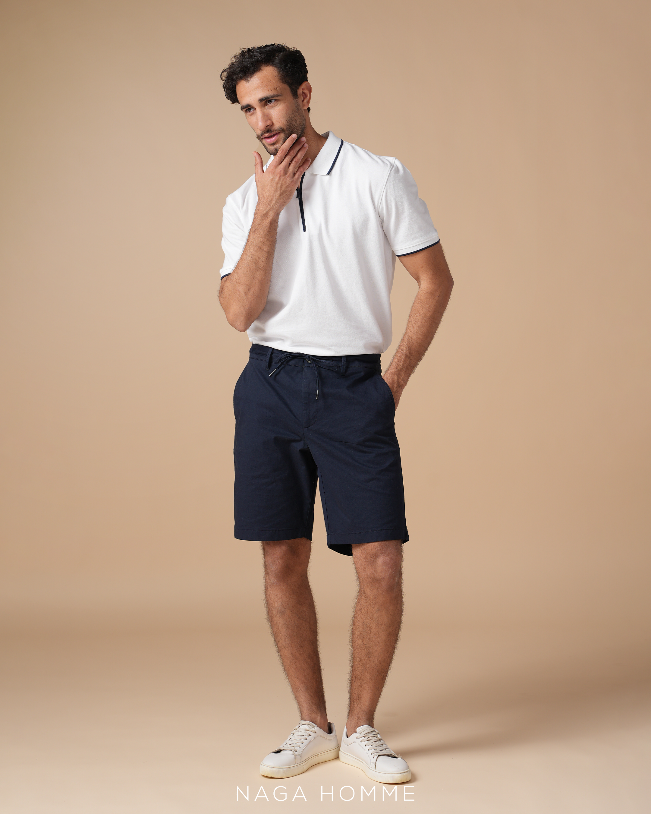 White Plain Short Sleeves Polo - (Mpo125) Secondary image