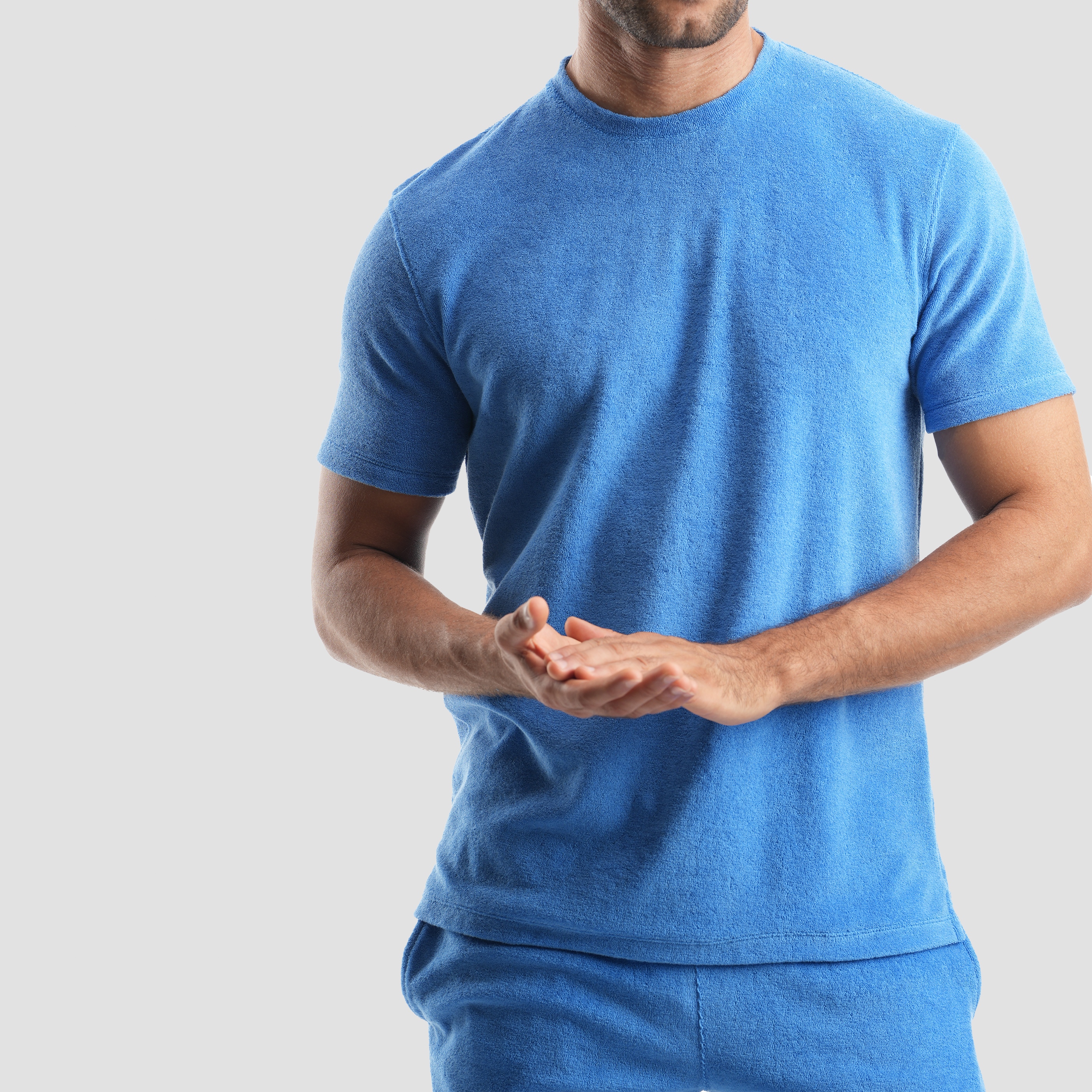 Men's Blue Towel T-Shirt (MTSB-01) - Naga Homme