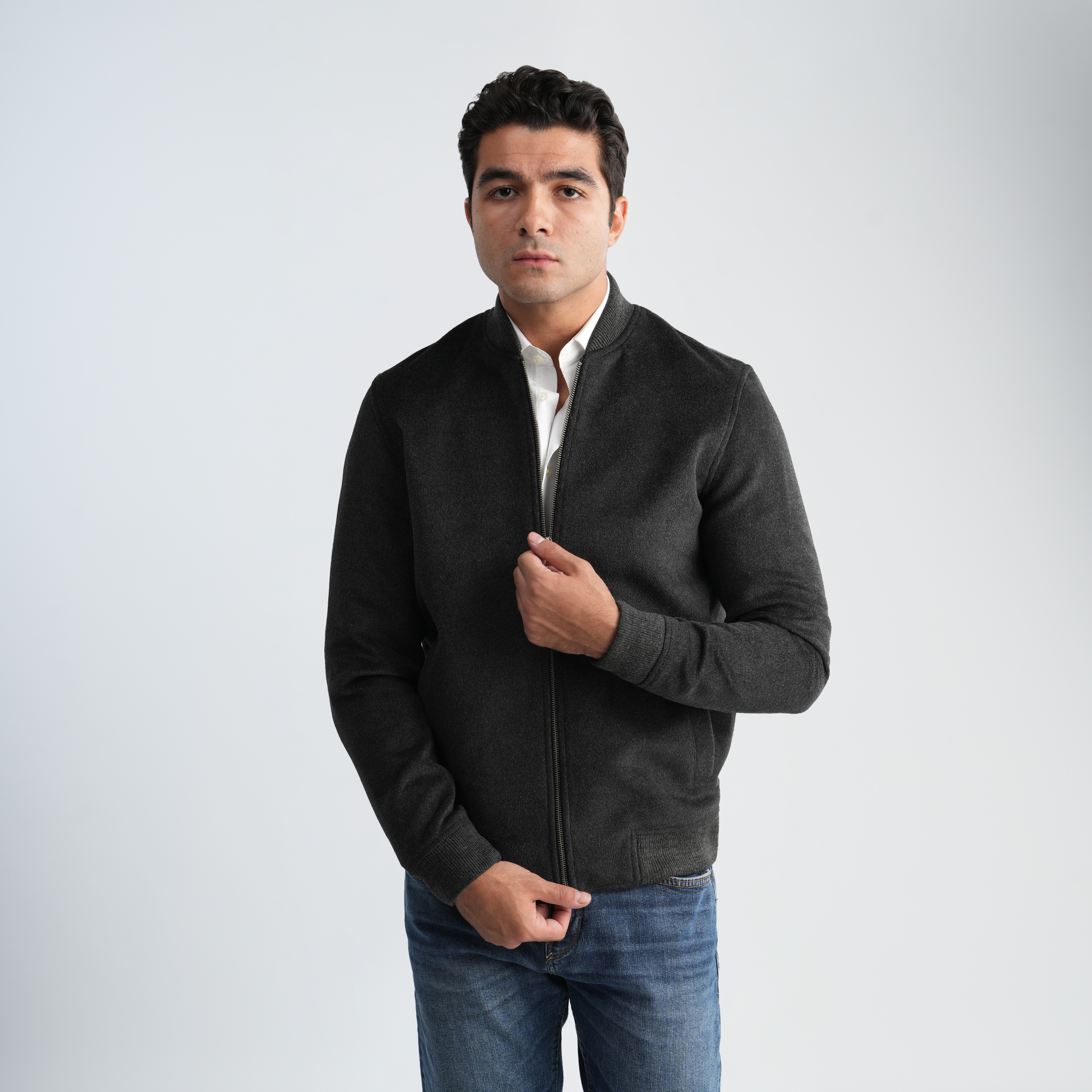 Men's Grey Jacket-MJKF-31